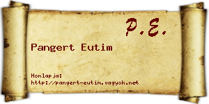 Pangert Eutim névjegykártya
